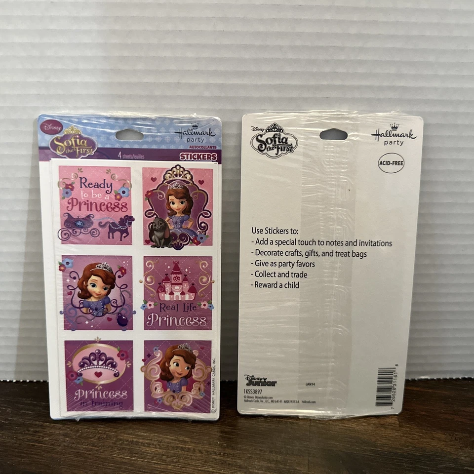 Paquete de 2 hojas adhesivas de cumpleaños Sofía la primera princesa Disney Enchancia sello Foto 3 de 4