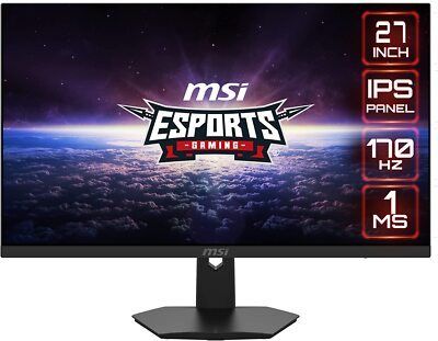 MSI Optix G274 27'' Full HD 1920 x 1080 170 Hz 1 ms MPRT HDMI, DisplayPort, NEW