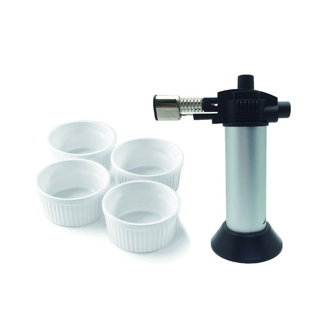 AONE KITCHEN TOOL Creme Brûlée Cooking Blow Torch Burner with 4 White