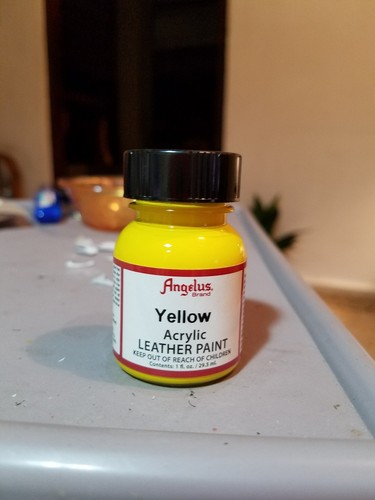 yellow leather paint