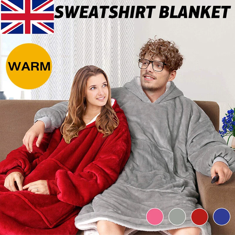 Plush Warm Blanket Hoodie Ultra Comfy Giant Sweatshirt Fleece With Hooded Sleep
