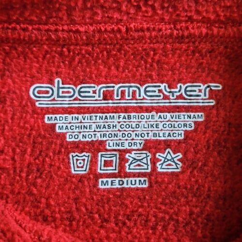 Obermeyer Sweater Mens Medium Pullover Ski Red 1/4 Button - Picture 4 of 11