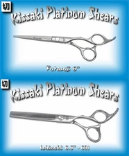 Kissaki 6.0" Hair Cutting Shears & 60 tooth Blending Shears Satin Finished Combo