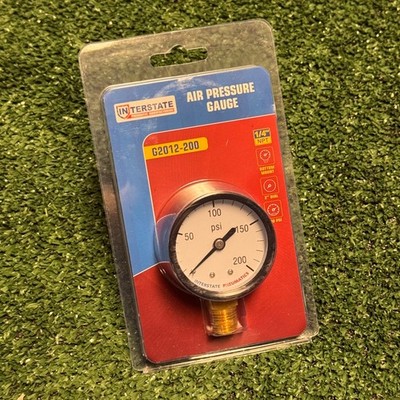 Interstate 2'' 200 PSI 1/4'' NPT Bottom Mount Air Pressure Gauge (G2012-200)