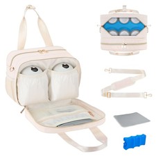 Breastmilk Cooler Bag with Ice Pack, Fits 6 Baby Bottles Up to 9 Ounce, Insul...
