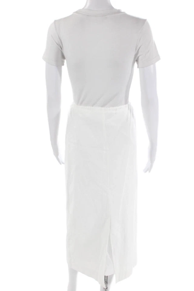 Reformation Womens Drawstring Waist Maxi Skirt Linen White Cotton Size 2 - Image 3 of 4