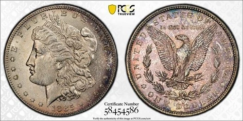1885-S $1 Silver Morgan Dollar PCGS UNC Detail questionable Color #4586