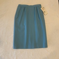 vtg PENDLETON Pure 100% Virgin Wool Skirt Sz 10P Sky Blue Lined Made in USA