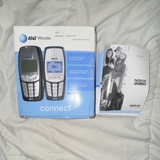 Vintage Nokia 2260 Black Silver AT&T Bar Cell Phone with Box and Manual
