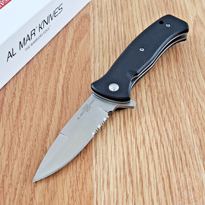 Al Mar Mini SERE 2020 Assisted Folding Knife 3'' D2 Tool Steel Blade G10 Handle