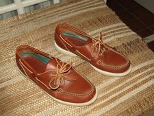 Sebago Docksides Women 7.5 M Brown Leather Boat Shoes USA made Nautical Loafers