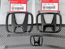 Fit For HONDA CIVIC 2022-25 SI SEDAN 3PCS Front+Rear+Steering Emblem Matte Black