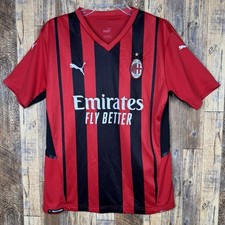 AC Milan 2021-22 Home Soccer Jersey Puma Men’s Medium