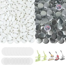 1.26 Inch/32mm Button Maker Supplies Blank Badge Parts Pin Press 200 PCS