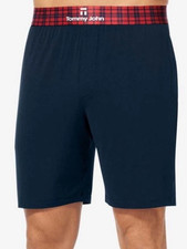 Tommy John Short M NWT Second Skin Pajama Navy Blue w Plaid Waistband