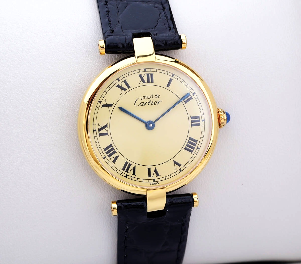 Cartier Watch Must Vendome Ivory Dial Roman index LM 29mm Mens