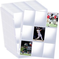 900 Pockets Binder Sheets, Top Loading Trading Card Pages for 3 Ring Binder