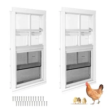 Chicken Coop Windows 2 Pack, Flush Mount Shed Windows for Chicken Coops, Poul...