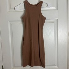  Wild Fable Brown Fall Autumn Sleeveless Bodycon Mini Dress Women Size XXS