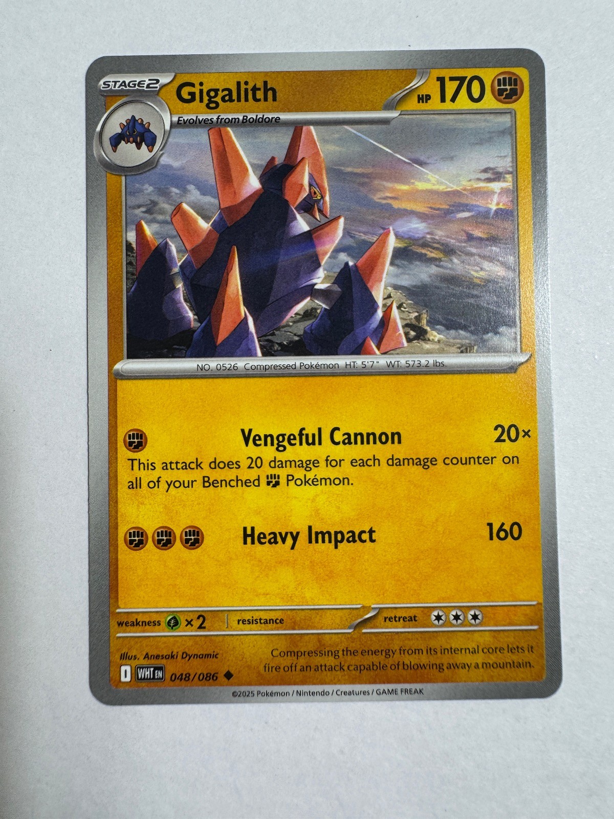 Gigalith 048/086 Uncommon White Flare Pokemon Near Mint
