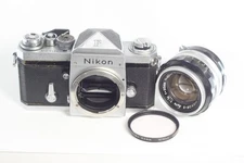 Nikon F Eyelevel Film Camera + Nippon Kogaku Nikkor-S Auto 50mm F/1.4 MF Lens