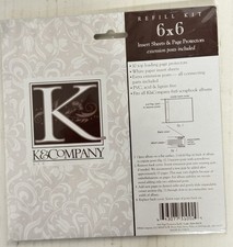 K Company 6x6 Top Loading Postbound Scrapbook Refill Page Protectors 10pk LOT 2
