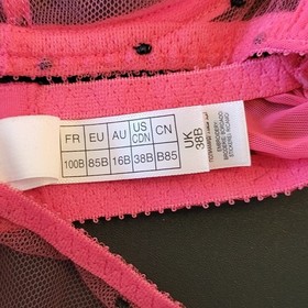 Agent Provocateur Pink and Black Polka Dot Lingerie Set NWOT lot 050