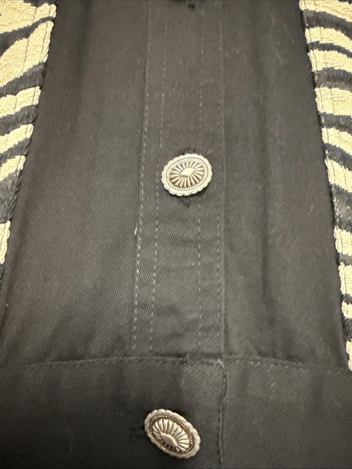 Chaleco Boho Vintage Años 90 Shelly & Arnold Cebra Western Concho Botones M Foto 2 de 4