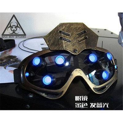 Cyberpunk Mechanical Goggles LED Light Cosplay Halloween Party Bar Prop Gift New
