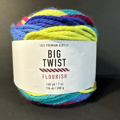 Joann Big Twist Flourish Yarn ''Carnival Stripe'' Bulky Acrylic Discontinued