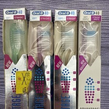 4 LOT Vintage 1993 Oral-B Advantage Toothbrush Soft 40 Regular Straight DISCO