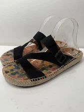 Toni Pons Women’s Beni-Se Espadrille Sandals Cork Footbed Black Suede Size 41 10