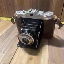 Agfa Isolette 1 Folding Camera Agnar 1:4.5 85mm Vario w/Leather Case UNTESTED