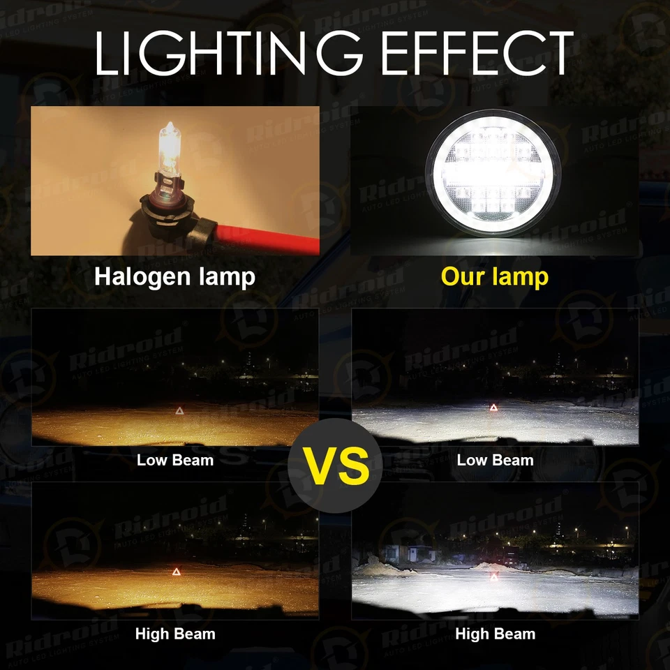 Faros LED de haz alto/bajo DRL para Oldsmobile Delta 88 1965-1975 4 piezas 5 3/4 Foto 4 de 4