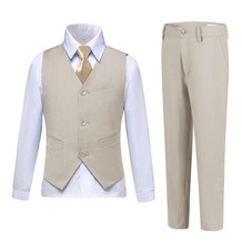 Boy's Suits 4 Piece Formal Suit for Kids Tuxedo Wedding Vest Pants with Tie ...