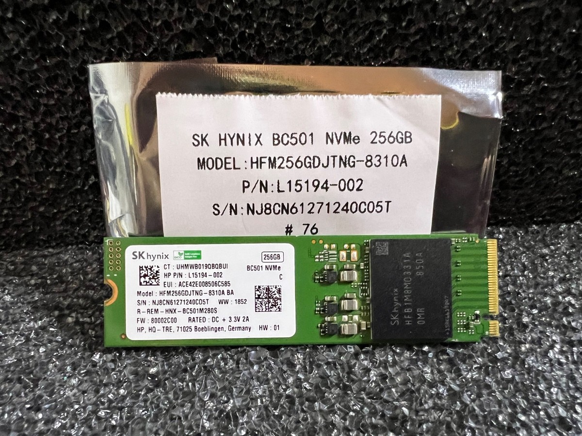 SK Hynix 256GB NVMe SSD, BC501 HFM256GDJTNG-8310A | eBay