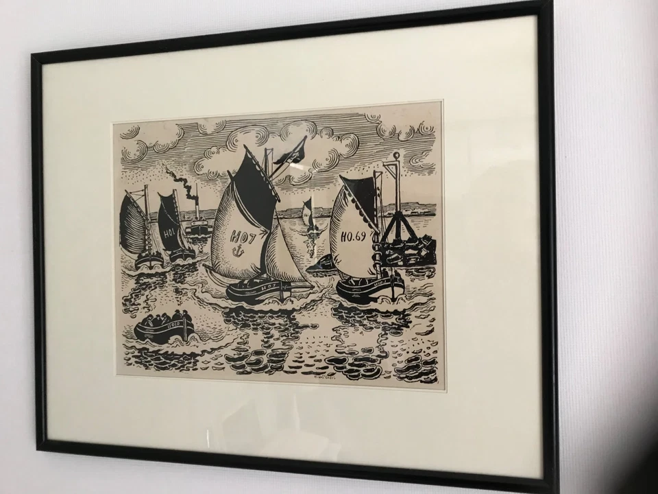 litographie Port de Honfleur H.de St Delis - Photo 2/2