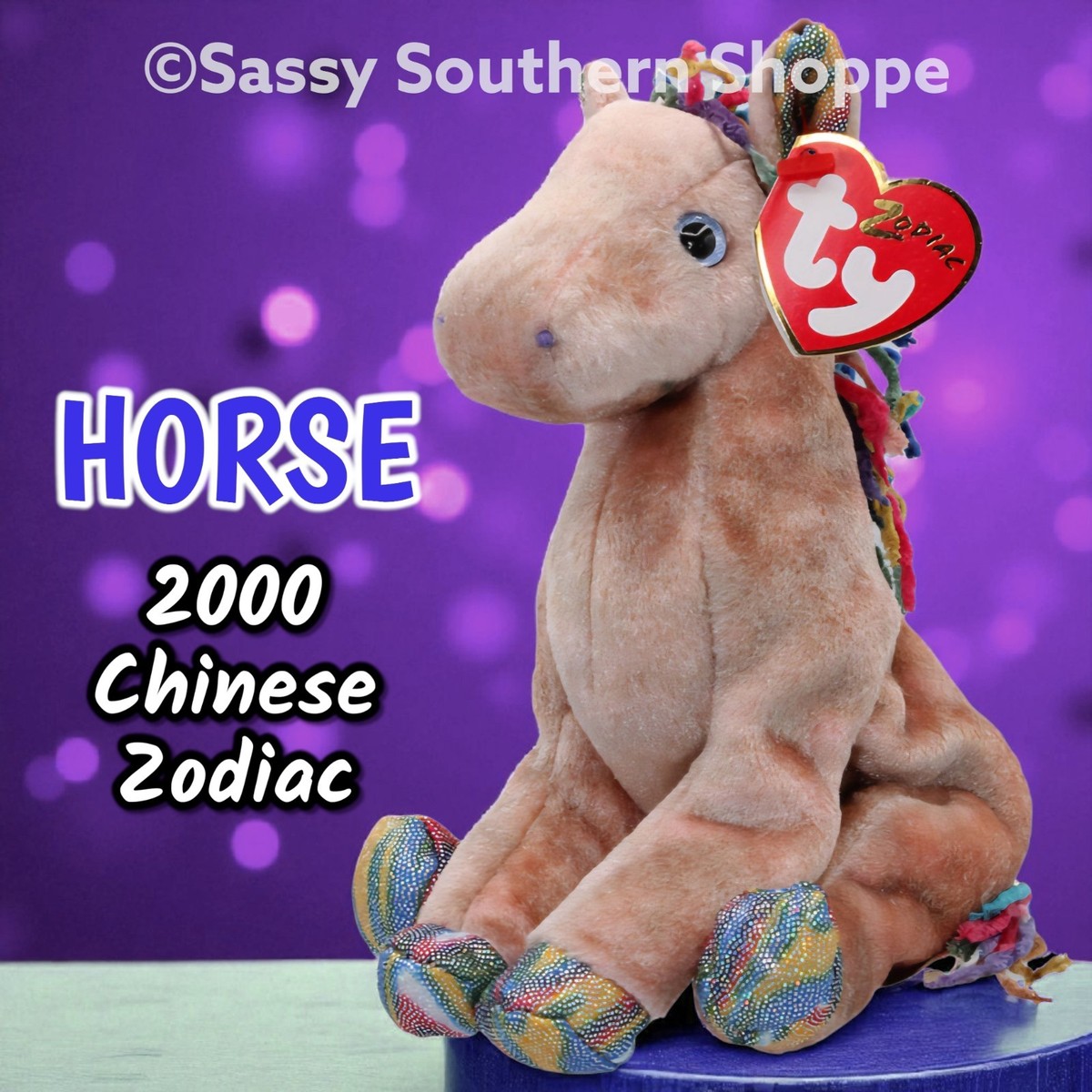 💙 HORSE 💜 2000 Ty Beanie Babies Chinese Zodiac Horse *MWMT* | eBay