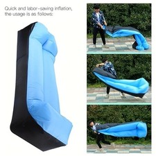 Portable Inflatable Lounge Chair with Pillow, Waterproof Sofa for Camping, Beach