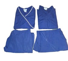 SB NAVY BLUE SCRUBS SETS WOMENS L Petite PANTS XL TOPS Pockets Drawstring