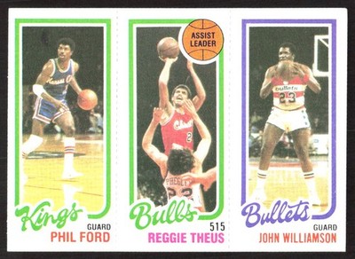 5318H 1980-81 Topps #43 / 127 / 252 Phil Ford / Reggie Theus / John Williamson