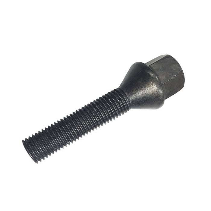 1x Wheel bolt M12x1,5 tapered 60° 45mm black for Mercedes-Benz, Citan (420), eCi