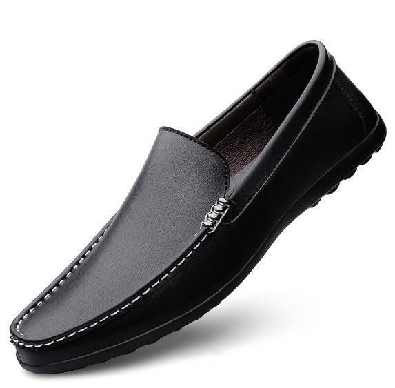 Men's Slip-On Faux Leather Loafers - Comfortable Driving Moccasins & Casual Flats