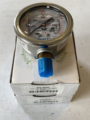 #ad Lot Of 2 Green line PG 6000 6000 PSI 2 1 2#x27;#x27; Diameter Bottom Mount Pressure Ga $45.00