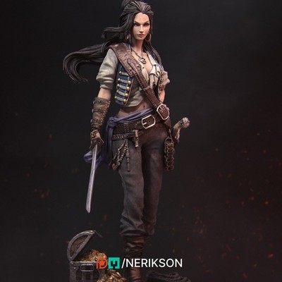 Mariana, the Pirate by Nerikson | Diorama | D&D | DnD | Print on Demand