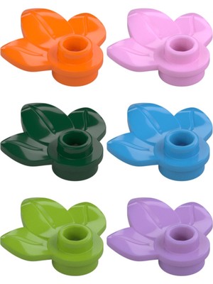 10x Lego Plant Plate, Round 1x1 with 3 Layered Leaves 32607 Planze Farbauswahl