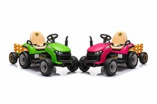 Kids Ride-On Tractor 12v With Parental Remote Available in Green or Pink