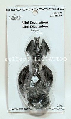   Ashland Mini Decorations DRAGONS Set of 2 Tiny Treasures Halloween NEW