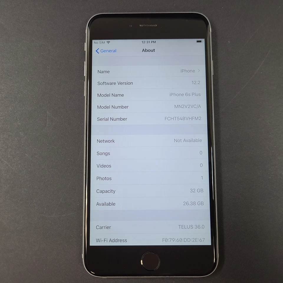 Smartphone Apple iPhone 6s Plus 32GB Bloqueado a Rogers - A1687 Gris espacial Foto 3 de 4