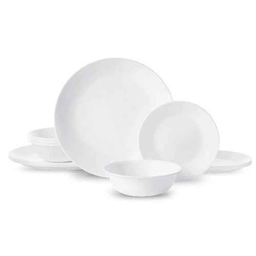 Corelle Winter Frost White 12-Piece Glass Dinnerware Set (Se